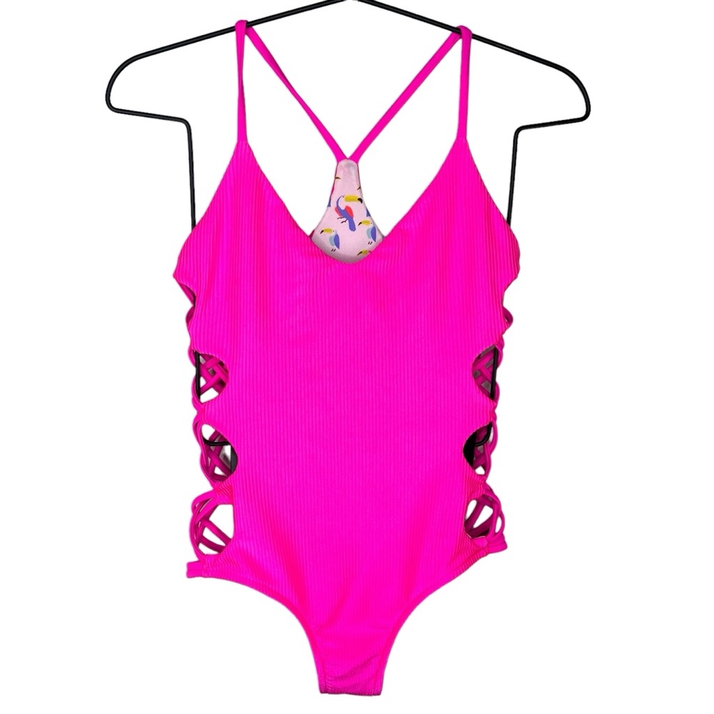 Body Glove‎ Neon Pink Crissy One Piece Swimsuit S - Picture 2 of 8